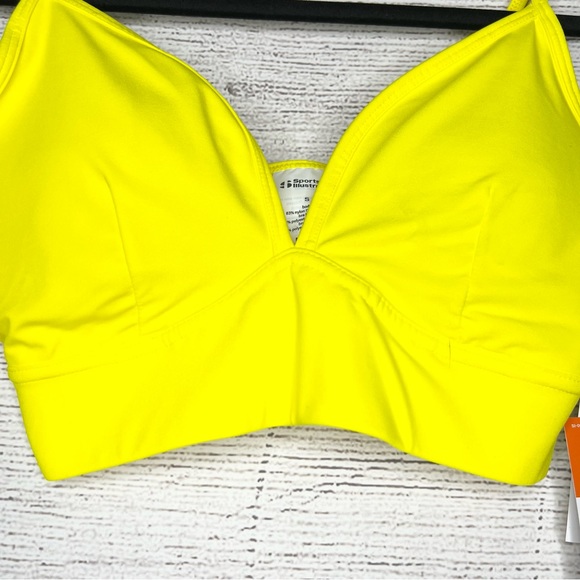 NWT Sports Illustrated Medium Support Surfboard Yellow Triangle Sports Bra Small - Picture 5 of 11